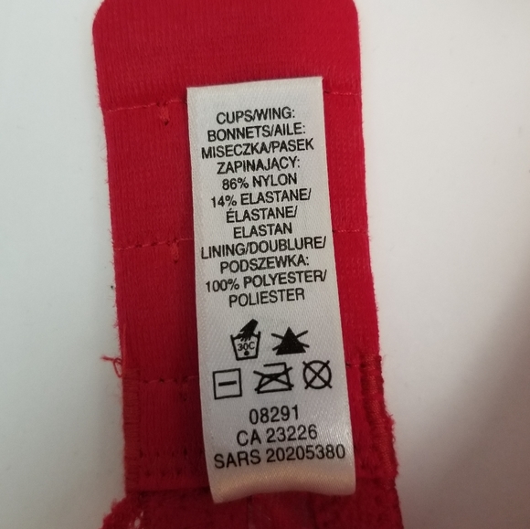 La Senza 36C Red Lace Overlay Push-Up Bra Thick Foam Padded Cups Underwire - Picture 9 of 10